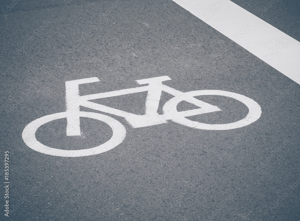 Obraz premium Close up of Bike lane, Road for bicycles