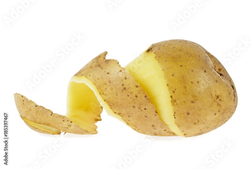 Potatoes with peel isolated on a white background