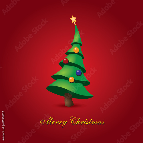 Merry Christmas tree with balls