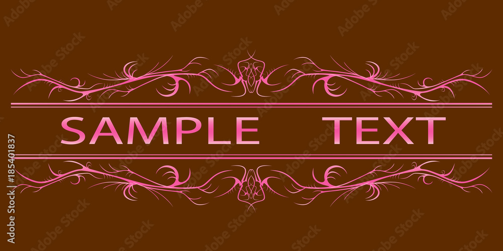 ornament for business card on brown background