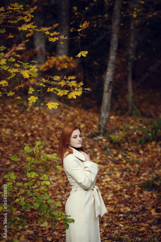 Portrait of a beautiful, dreamy and sad girl