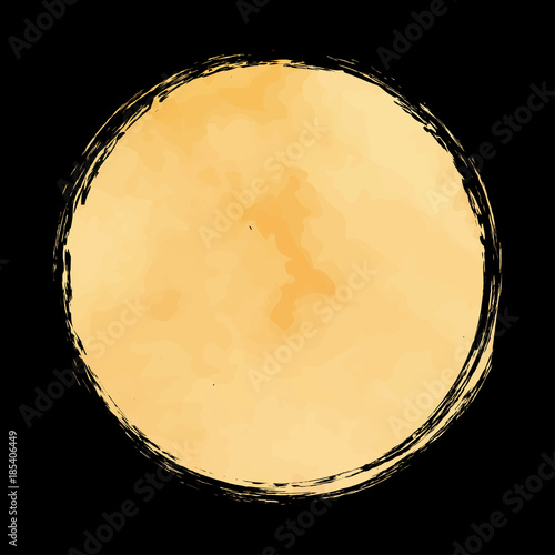 Gold circle on black. vector illustration