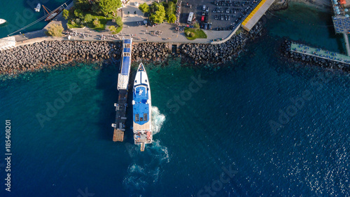 Aerial view of Sorrento city, Meta, Piano coast, Italy, street of mountains old city, tourism concept photo