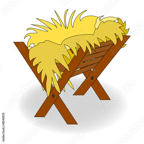 Christmas Empty Jesus Manger Vector Icon Symbol Design. Vector Christmas illustration isolated on white background