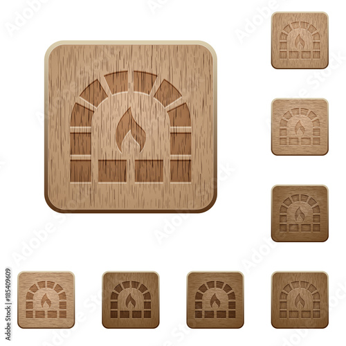 Stone oven wooden buttons