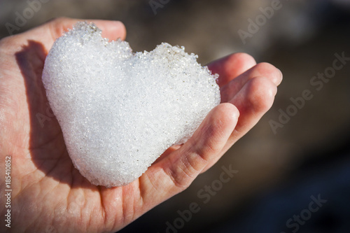 Snow heart in hand