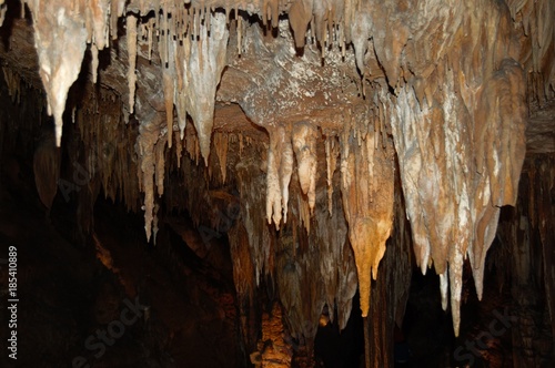 caverns with stalactites and stalagmites