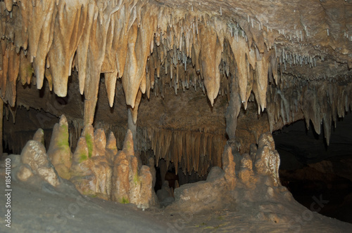 caverns with stalactites and stalagmites