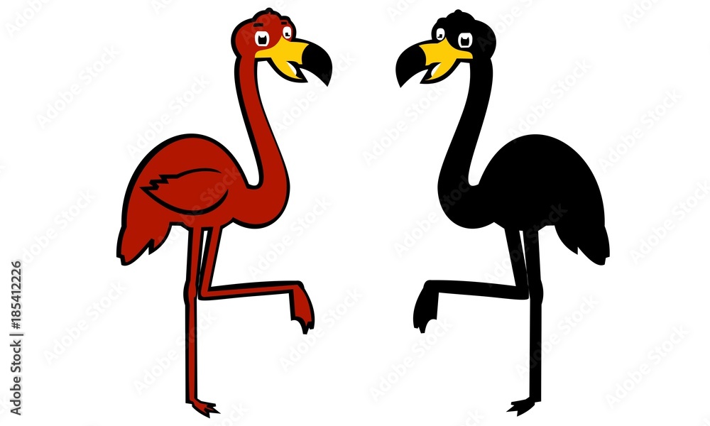 Obraz premium two flamingo birds