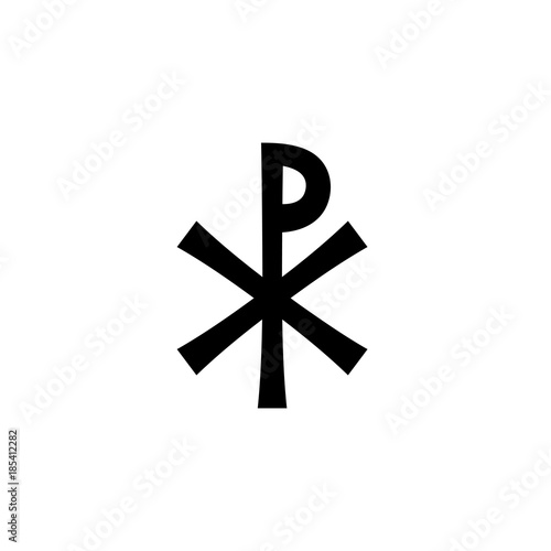Christogram — Christian monogram of Jesus Christ, The Savior, The Lord Our God. (Ancient Medieval monogram).