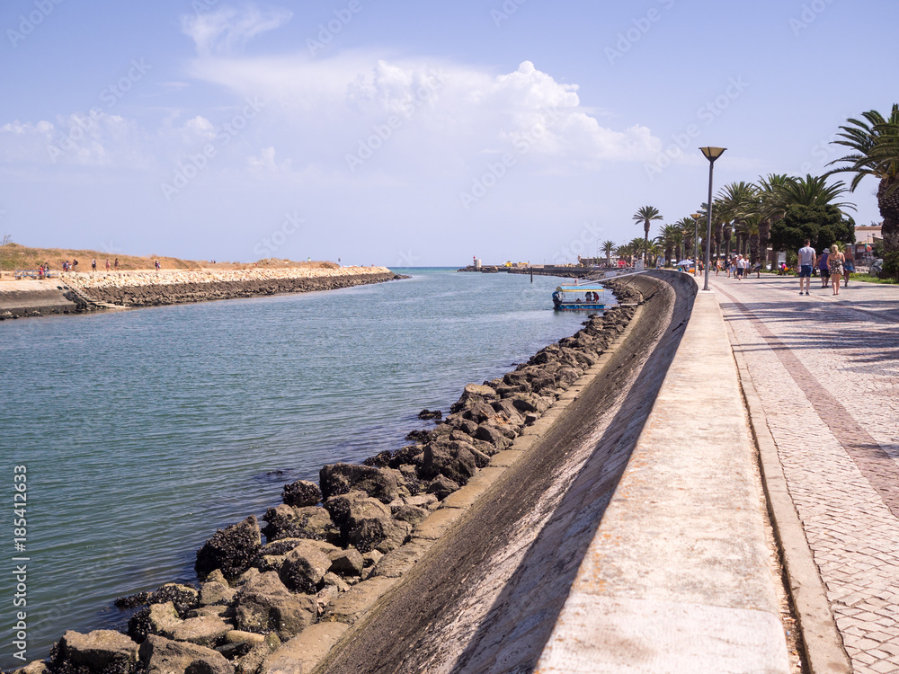 PORTIMAO, PORTUGAL - AUGUST 25, 2016: Arade River Promenade