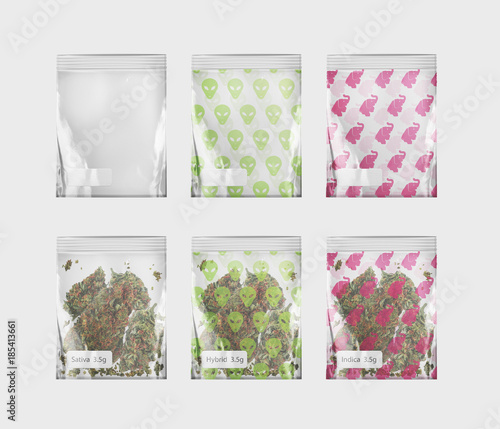 Photos Medical Marijuana - Medicinal Cannabis - Weed Bags Isolated