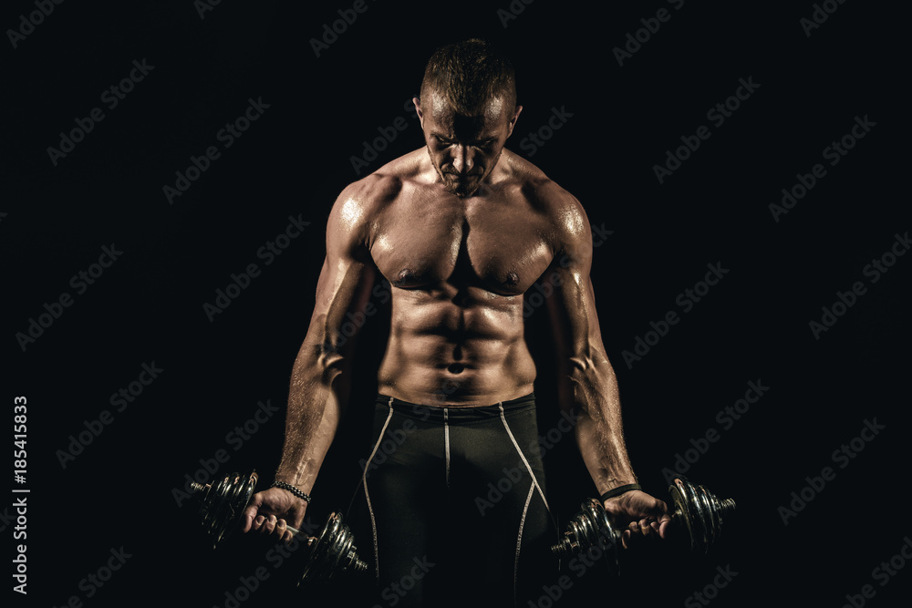 Fototapeta premium exercises with dumbbells