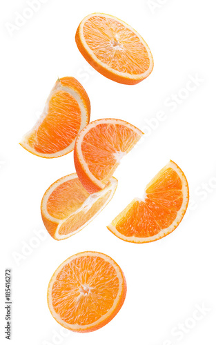 orange slices isolated on a white background