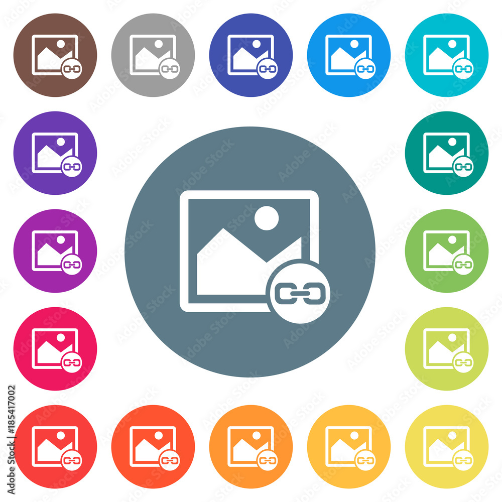 Link image flat white icons on round color backgrounds Link image flat white icons on round color backgrounds