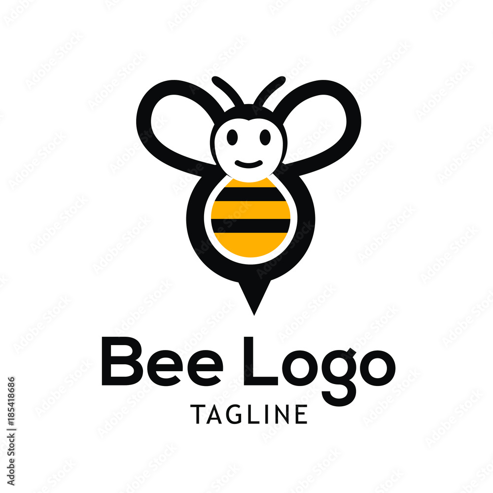 Bee logo template design Vector