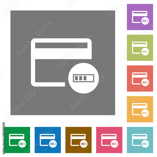 Verifying credit card square flat icons