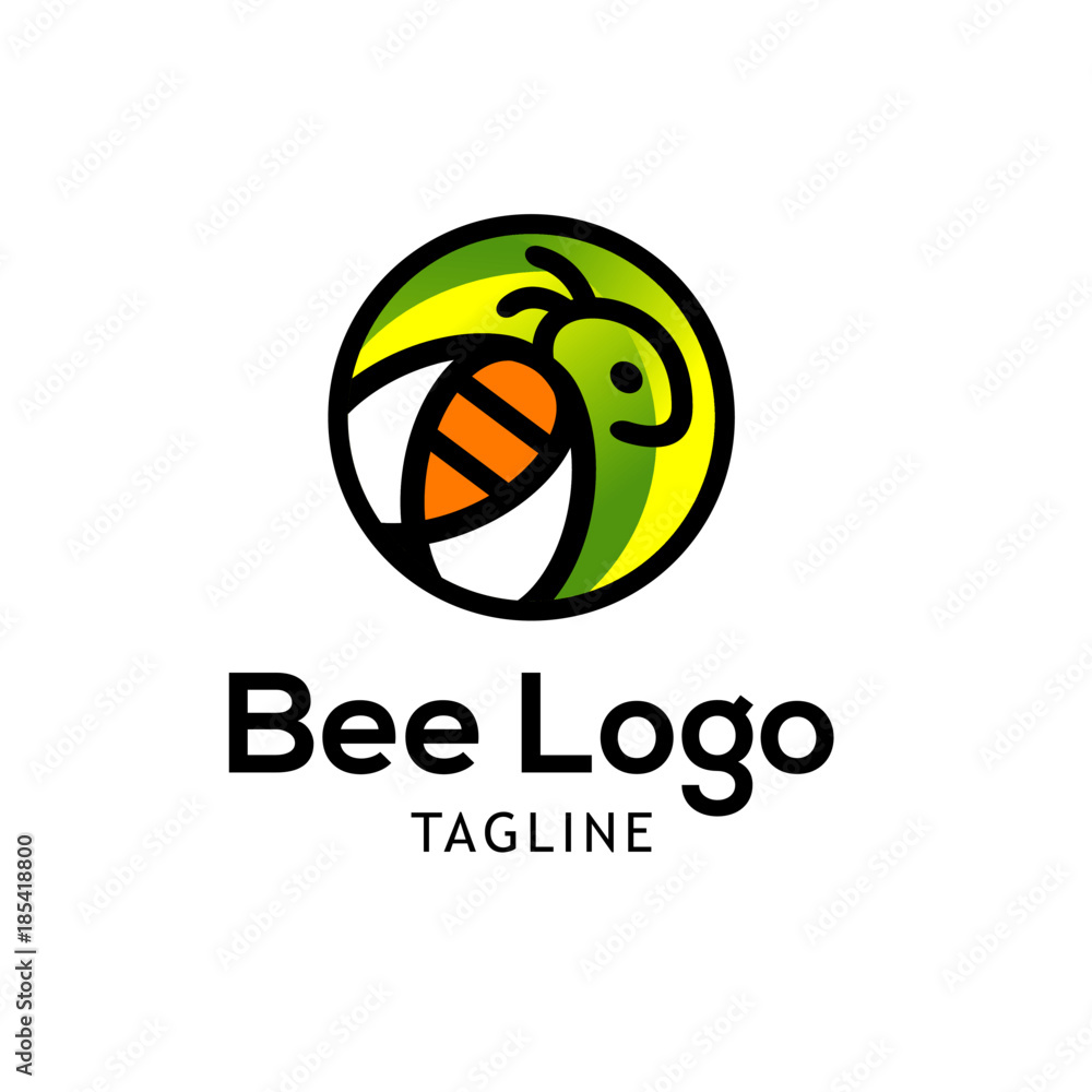 Bee logo template design Vector Bee logo template design Vector