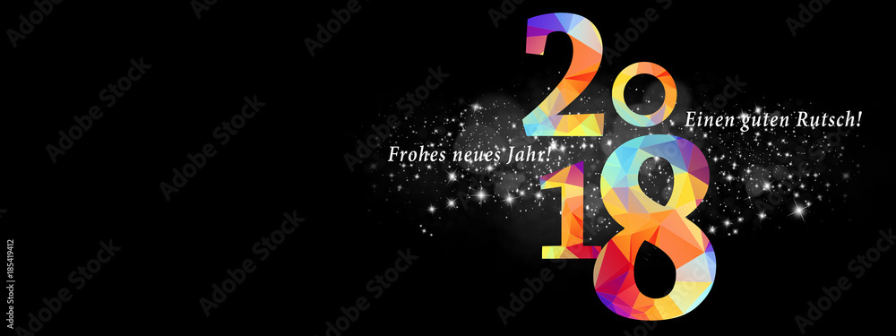 Naklejka premium Frohes neues Jahr 2018