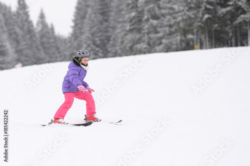 girl in ski school