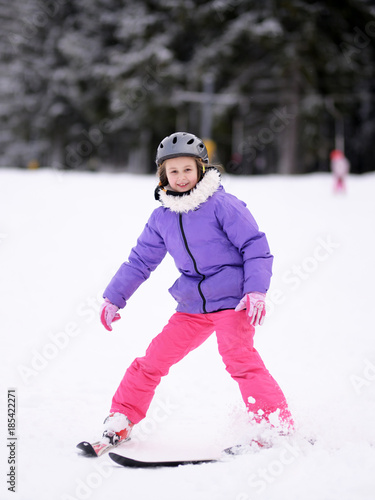 girl in ski school