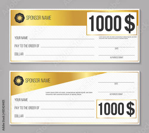 Creative vector illustration of payment event winning check isolated on background. Art design empty blank mockup. Abstract concept graphic lottery element