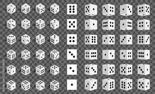 Creative vector illustration of isometric 3d gambling dice combination isolated on transparent background. Art design game. Abstract concept graphic casino 24 turns cube element