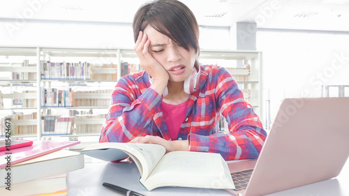 woman student in the library