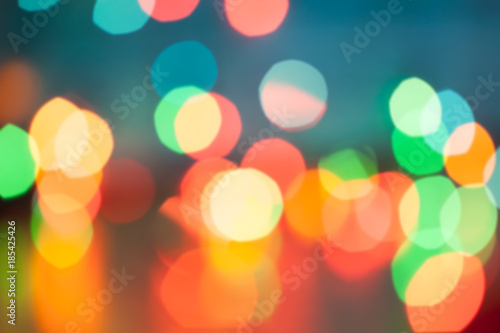 Christmas lights bokeh blurred out of focus background