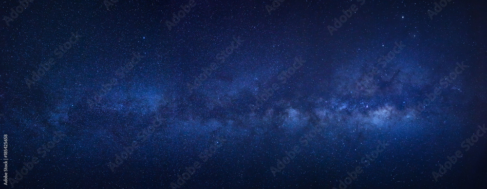Naklejka premium Panorama milky way galaxy with stars and space dust in the universe