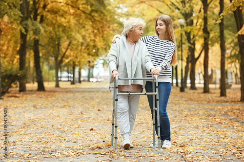 Young woman and her elderly...