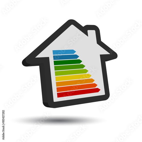 New Energy Class Table - 3D House Icon With Shadow