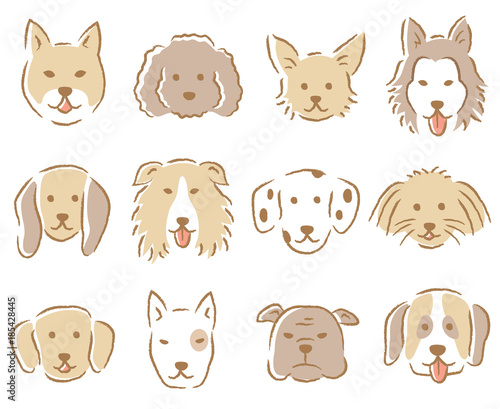 犬の顔　イラスト