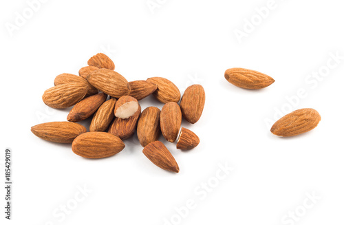 Almonds isolated on white backround