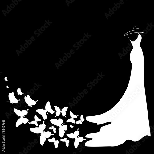 wedding dress design, black and white