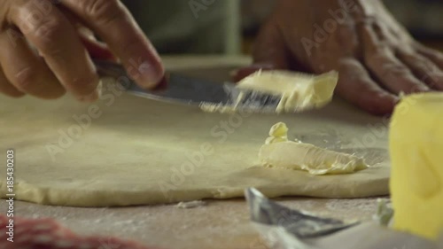 Making tasty crescent rolls  photo