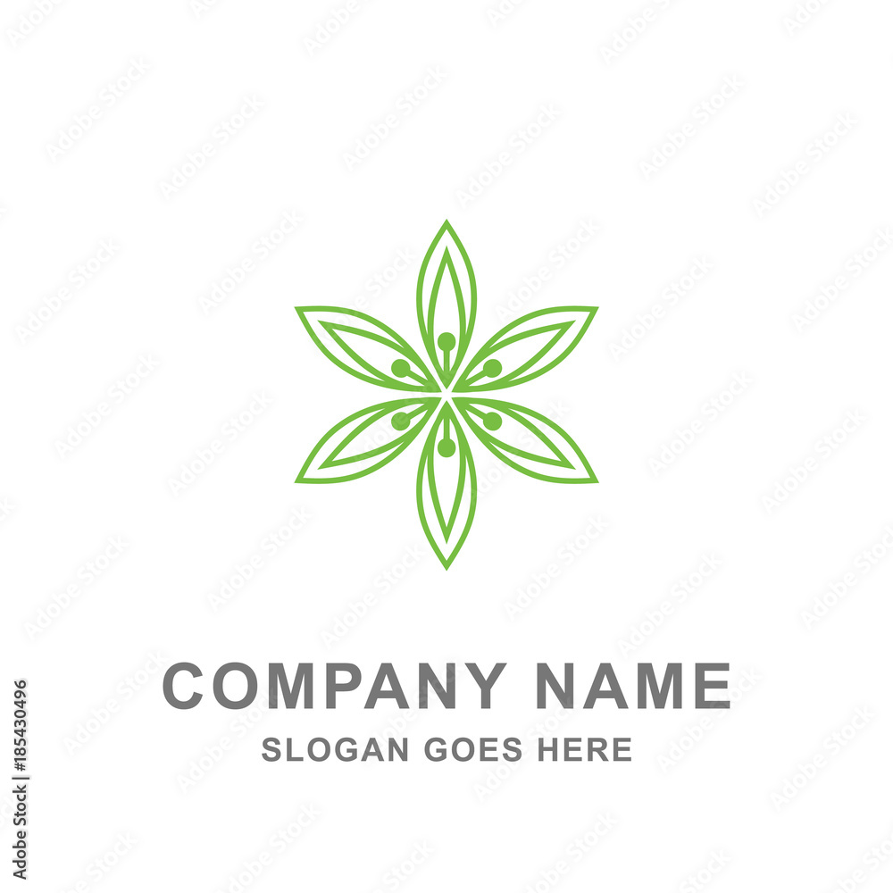 Green Leaf Nature Organic Agriculture Logo Vector