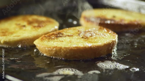 Preparing french toast for breakfast photo