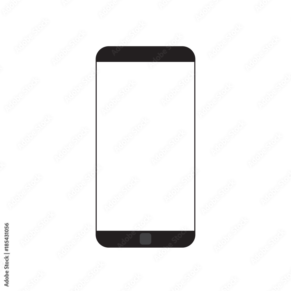 Modern Cell Smart Phone With White Empty Screen Isolated Vector Illustration Modern Cell Smart Phone With White Empty Screen Isolated Vector Illustration