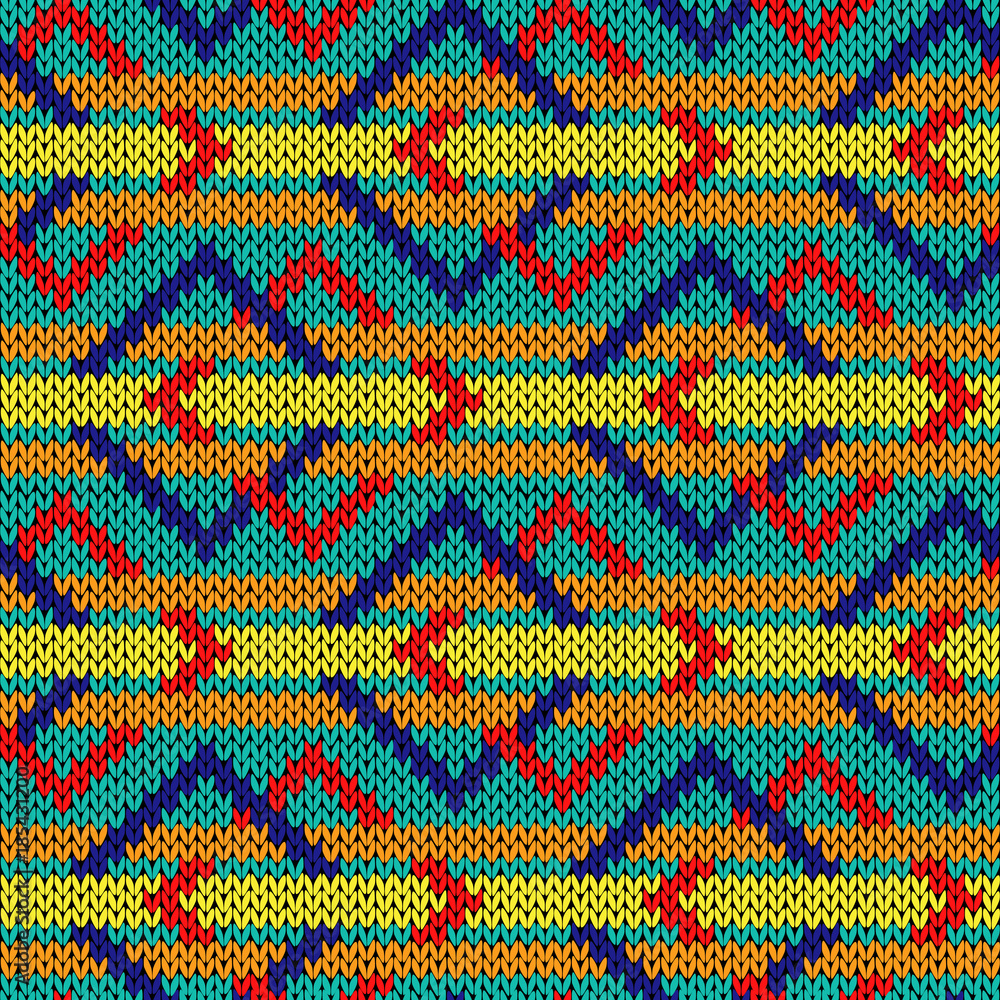 Knitting ornate seamless pattern