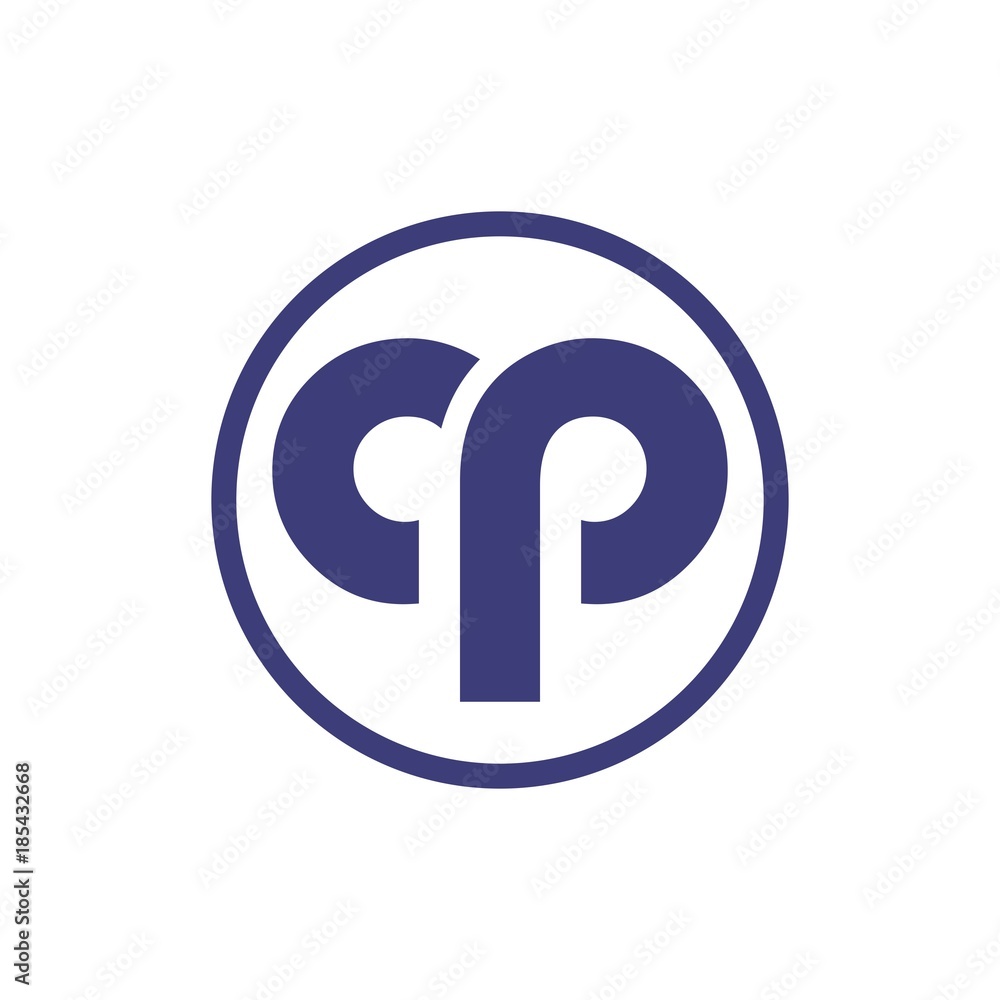 initial letter cp in a circle logo vector initial letter cp in a circle logo vector