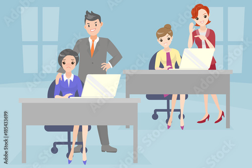 business people with bullying problem