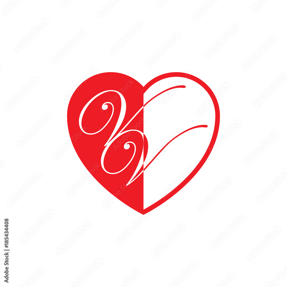 initial two letter love half shape initial two letter love half shape