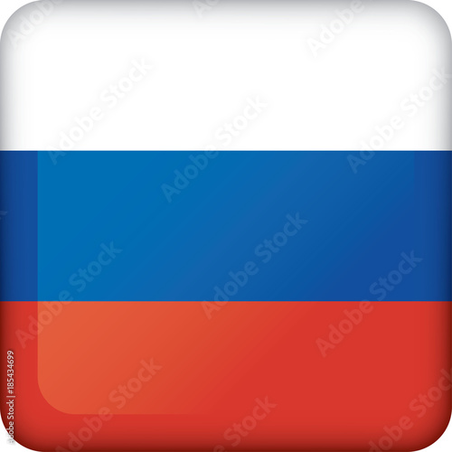 Icon representing square button flag of Russia. Ideal for catalogs of institutional materials and geography