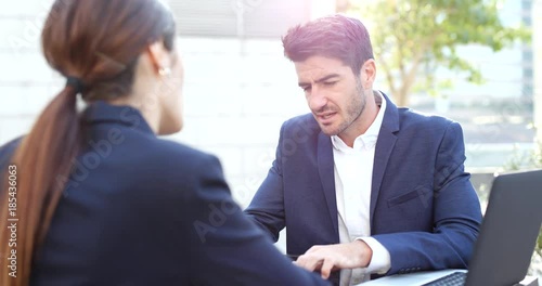 Wallpaper Mural Business people discuss together on laptop computer Torontodigital.ca