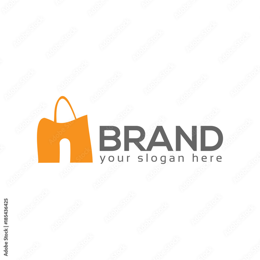 N shopping bag logo vector. Flat logo design. N shopping bag logo vector. Flat logo design.