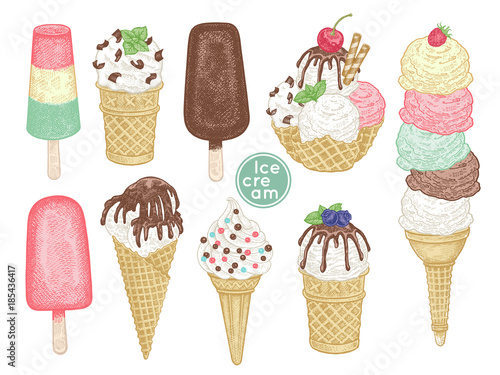 Ice cream set.
