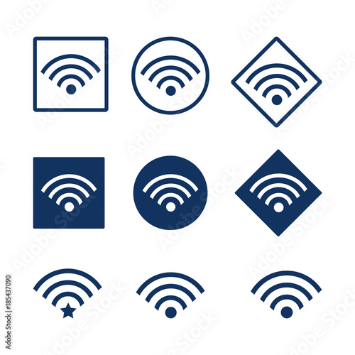Set of wifii icons, stock illustration