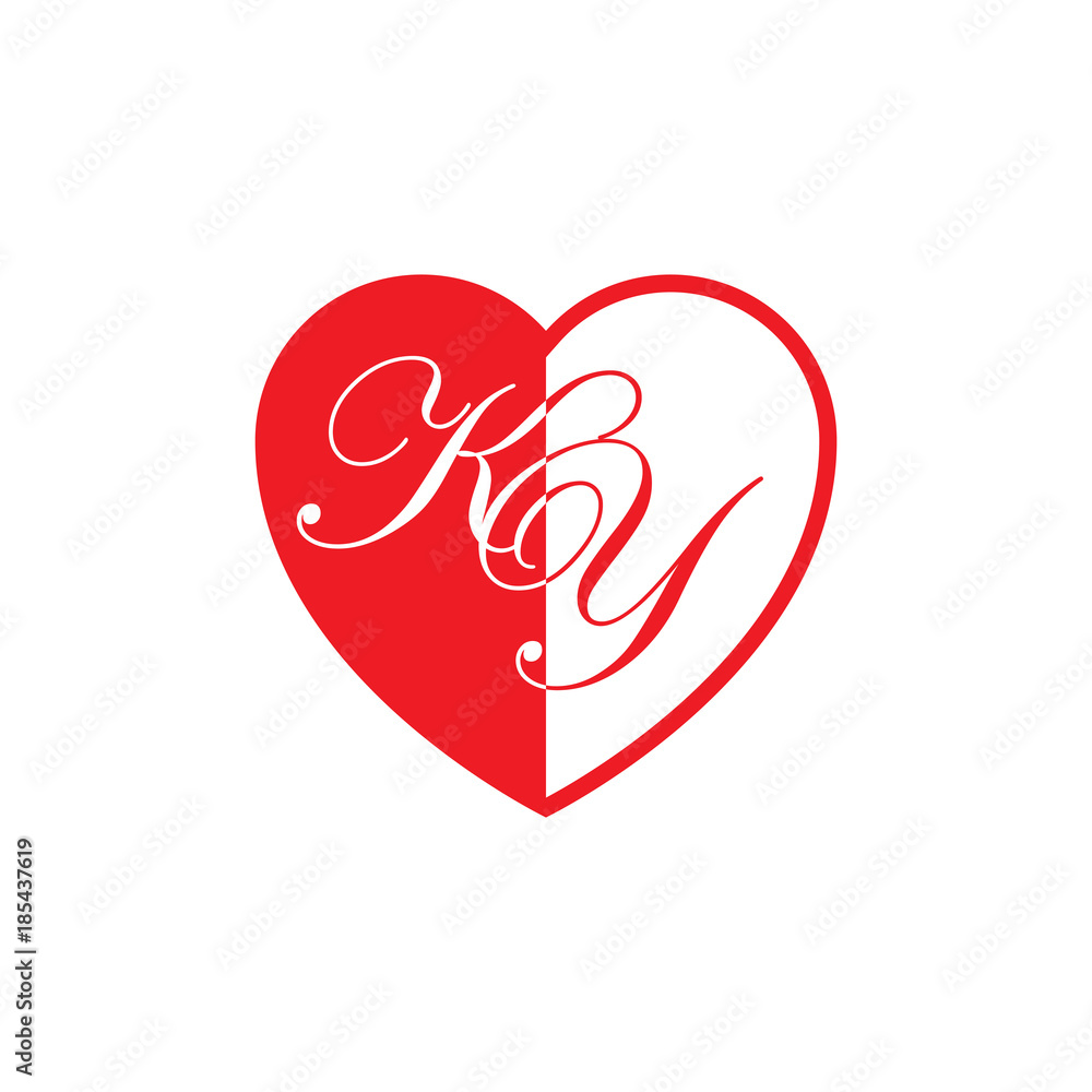 initial two letter love half shape initial two letter love half shape
