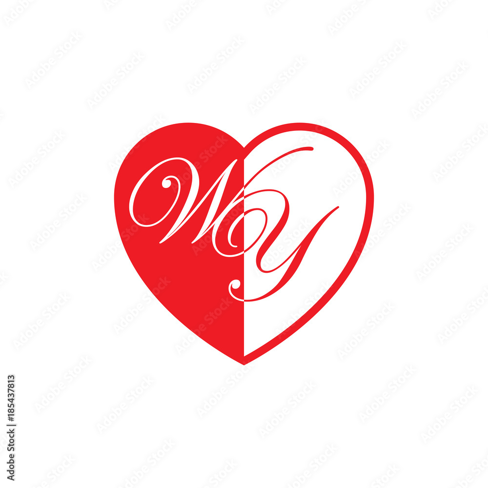 initial two letter love half shape initial two letter love half shape